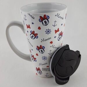 Disney Minnie Mouse White Mug with Red and Blue Accents